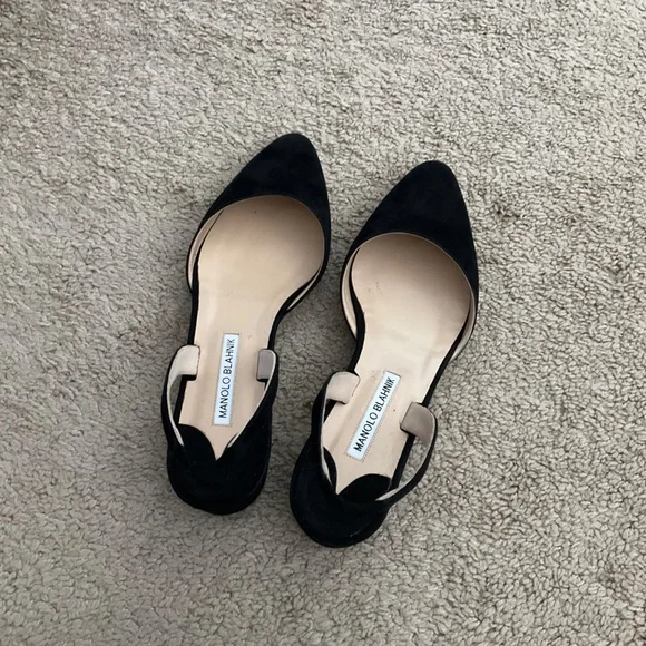 Manolo Blahnik Aspro Suede Block-Heel Slingback Pump - Picture 10 of 10